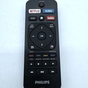 Philips NC290 TV Remote Control Black with Netflix‎ YouTube Vudu Buttons